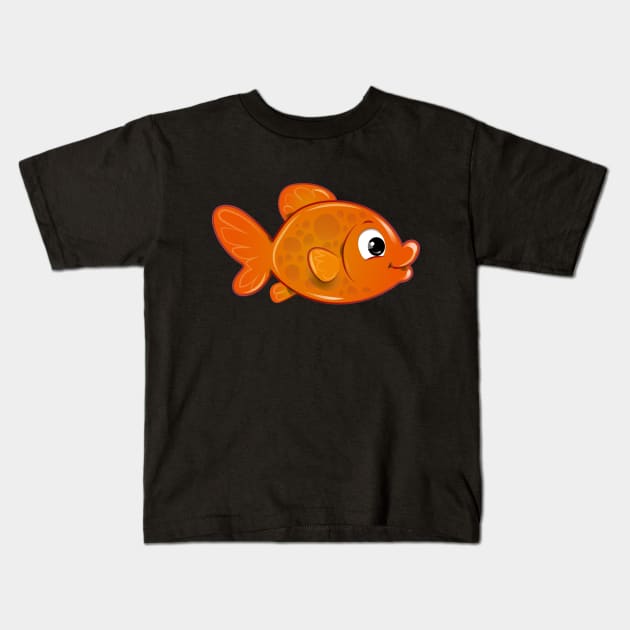 Big Eye Glodfish Kids T-Shirt by Sango Designs